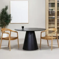Ronde Eettafels-Giga Meubel Eettafel Rond - Zwart - 120x120x75cm - 2-4 Personen - Fynn