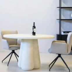 Ronde Eettafels-Giga Meubel Eettafel Rond Ø120cm - Betonlook - Eettafel Boaz