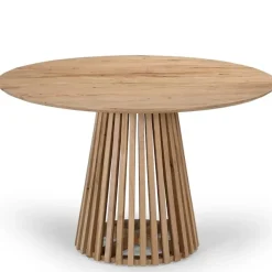 Ronde Eettafels-Giga Meubel Eettafel Rond Ø120cm - Naturel Acaciahout - 2-4 Personen - Seppe