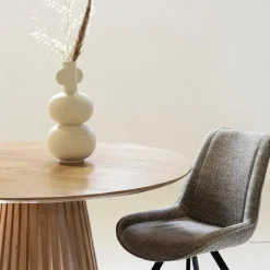 Ronde Eettafels-Giga Meubel Eettafel Rond Ø120cm - Naturel Acaciahout - 2-4 Personen - Seppe