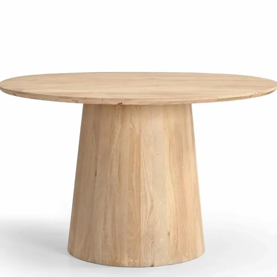 Ronde Eettafels-Giga Meubel Eettafel Rond 120cm - Naturel Mangohout - 2-4 Personen