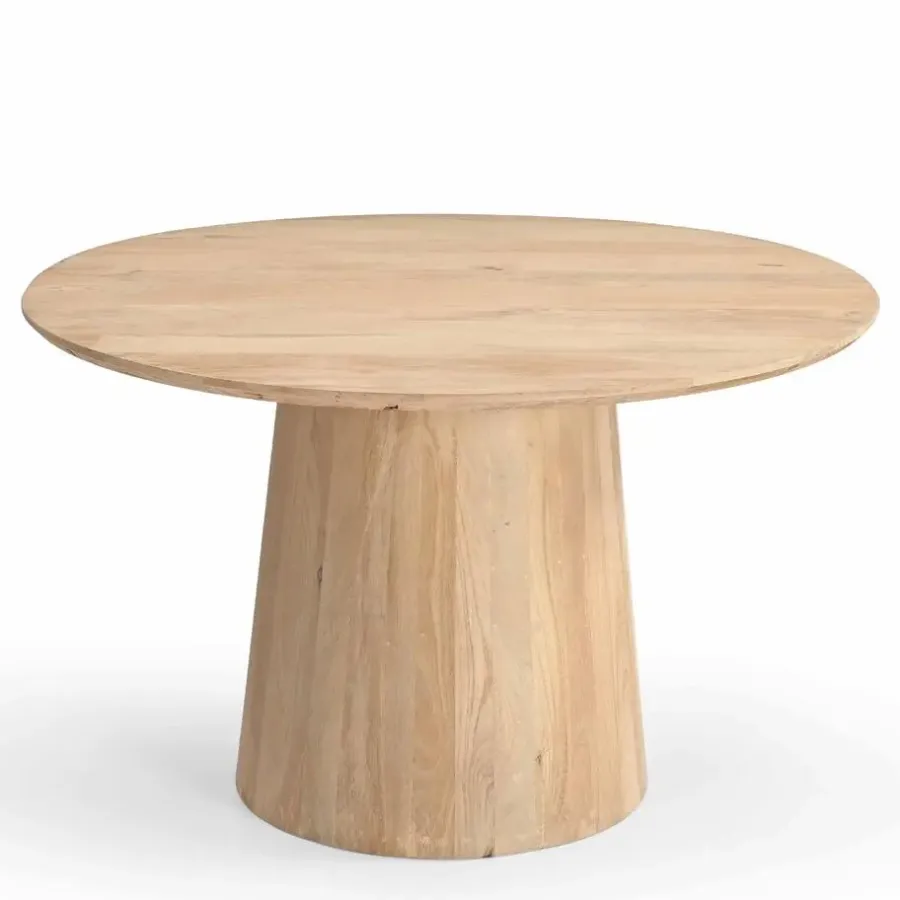 Ronde Eettafels-Giga Meubel Eettafel Rond 120cm - Naturel Mangohout - 2-4 Personen