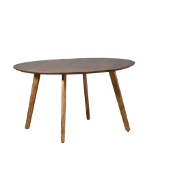 Ronde Eettafels-Giga Meubel Eettafel Rond 130cm - Naturel - Mangohout - Tafel Oslo