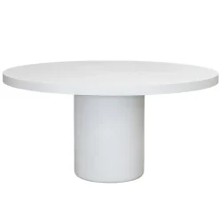 Ronde Eettafels-Giga Meubel Eettafel Rond 150cm - Wit Eco Composiet - Betonlook - Eden