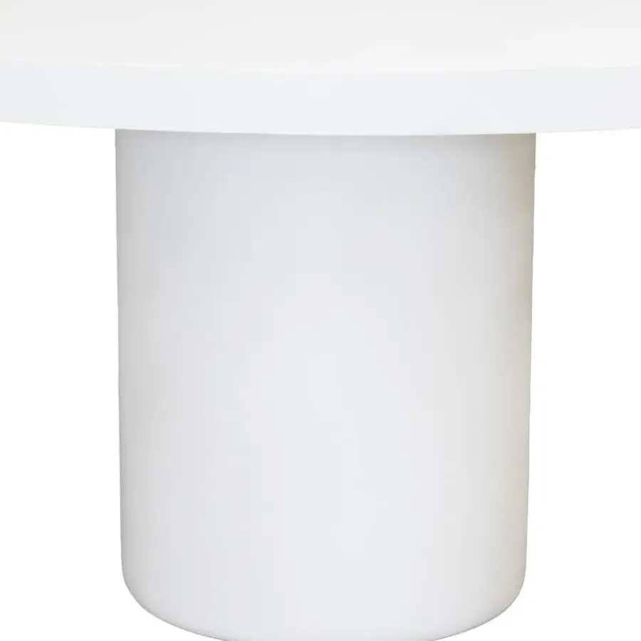 Ronde Eettafels-Giga Meubel Eettafel Rond 150cm - Wit Eco Composiet - Betonlook - Eden