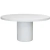 Giga Meubel Eettafel Rond 120cm - Wit Eco Composiet - Betonlook - Eden