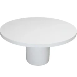 Giga Meubel Eettafel Rond 120cm - Wit Eco Composiet - Betonlook - Eden