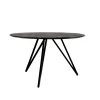 Giga Meubel Eettafel Rond 130cm - Zwart Metaal - 4-6 Personen - Marly