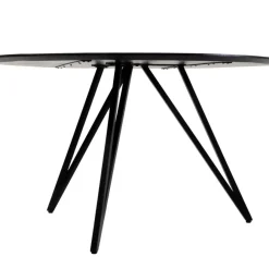 Giga Meubel Eettafel Rond 130cm - Zwart Metaal - 4-6 Personen - Marly
