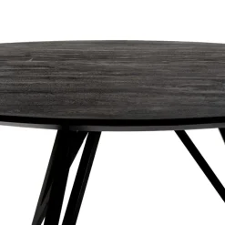 Giga Meubel Eettafel Rond 130cm - Zwart Metaal - 4-6 Personen - Marly