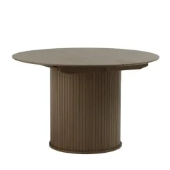 Giga Living Eettafel Rond Donkerbruin - Uitschuifbaar - Ø120-167cm - Nola
