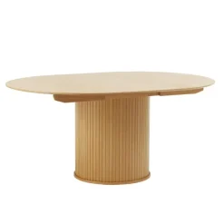 Giga Living Eettafel Rond Naturel - Uitschuifbaar - Ø120-167cm - Nola