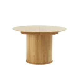 Giga Living Eettafel Rond Naturel - Uitschuifbaar - Ø120-167cm - Nola