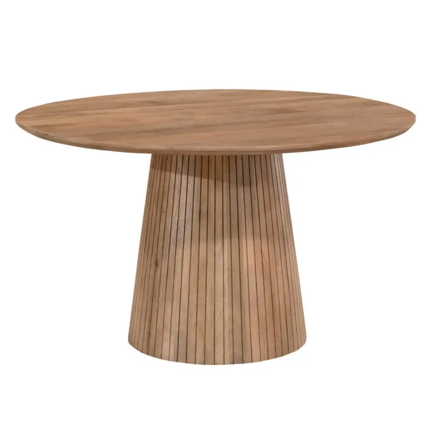 Ronde Eettafels-StarFurn Eettafel Rond Naturel Hout - 150x150x76cm - Solana