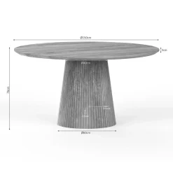 Ronde Eettafels-StarFurn Eettafel Rond Naturel Hout - 150x150x76cm - Solana