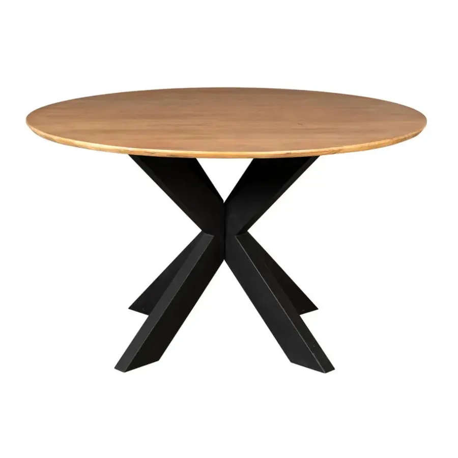 StarFurn Eettafel Rond Naturel Hout - 130x130x76cm - Madison