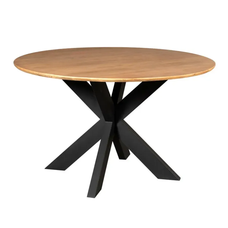 StarFurn Eettafel Rond Naturel Hout - 130x130x76cm - Madison