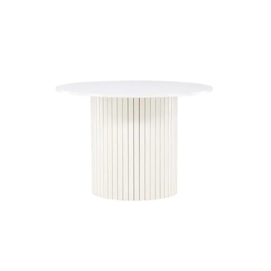 Fjôrd Eettafel Rond Wit 110cm - Fineer - Scandinavisch - Tafel Härön