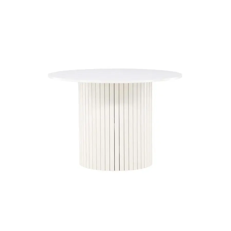 Fjôrd Eettafel Rond Wit 110cm - Fineer - Scandinavisch - Tafel Härön