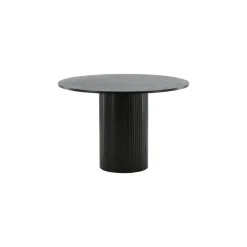 Ronde Eettafels-Fjôrd Eettafel Rond Zwart 110cm - Fineer - Scandinavisch