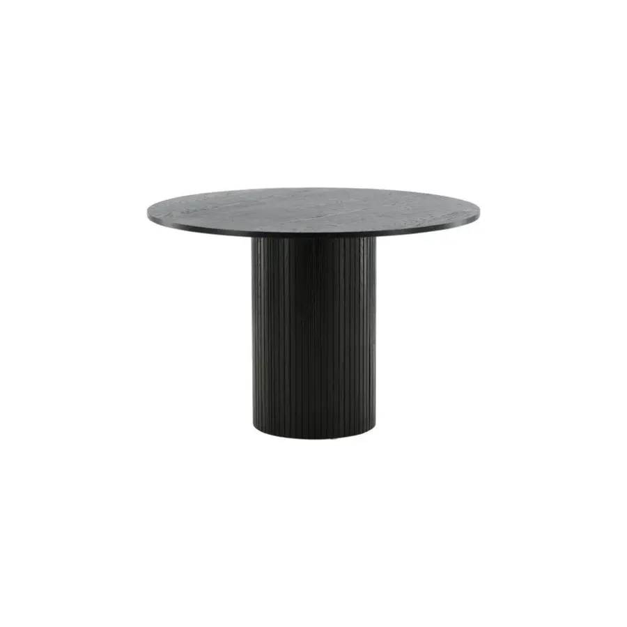 Ronde Eettafels-Fjôrd Eettafel Rond Zwart 110cm - Fineer - Scandinavisch