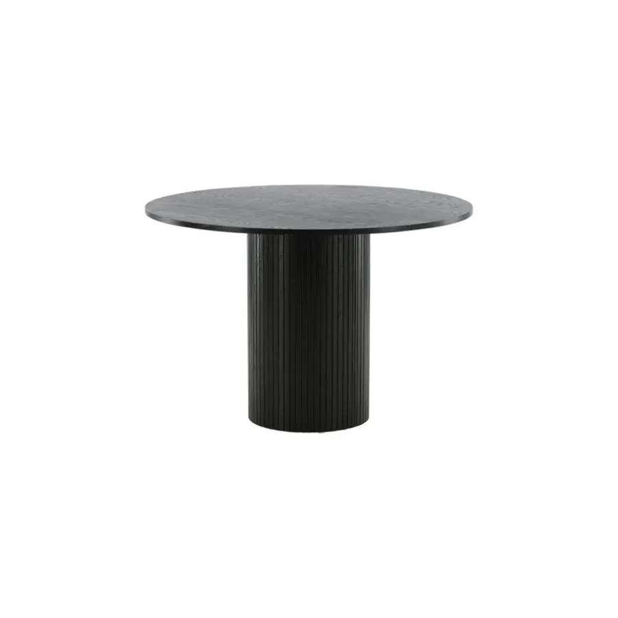 Ronde Eettafels-Fjôrd Eettafel Rond Zwart 110cm - Fineer - Scandinavisch