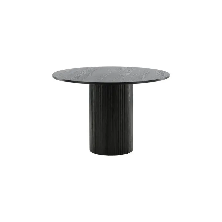 Ronde Eettafels-Fjôrd Eettafel Rond Zwart 110cm - Fineer - Scandinavisch