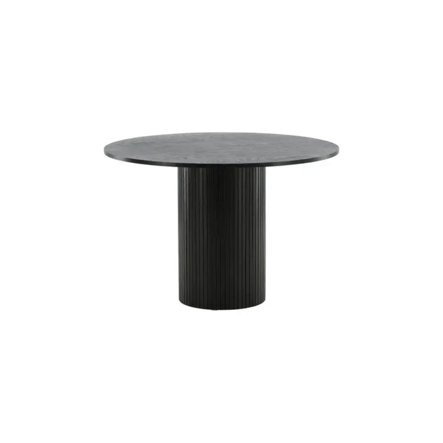 Ronde Eettafels-Fjôrd Eettafel Rond Zwart 110cm - Fineer - Scandinavisch