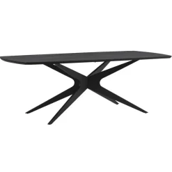 Leen Bakker Eettafel Suzanne - zwart - 200x90 cm