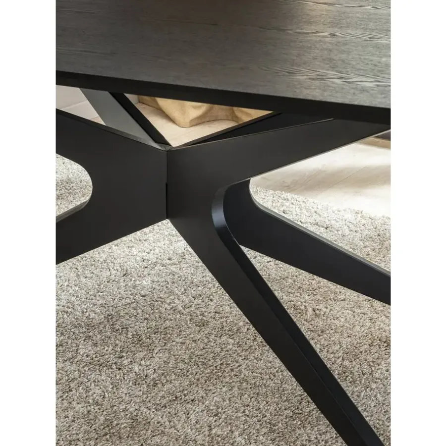 Leen Bakker Eettafel Suzanne - zwart - 200x90 cm