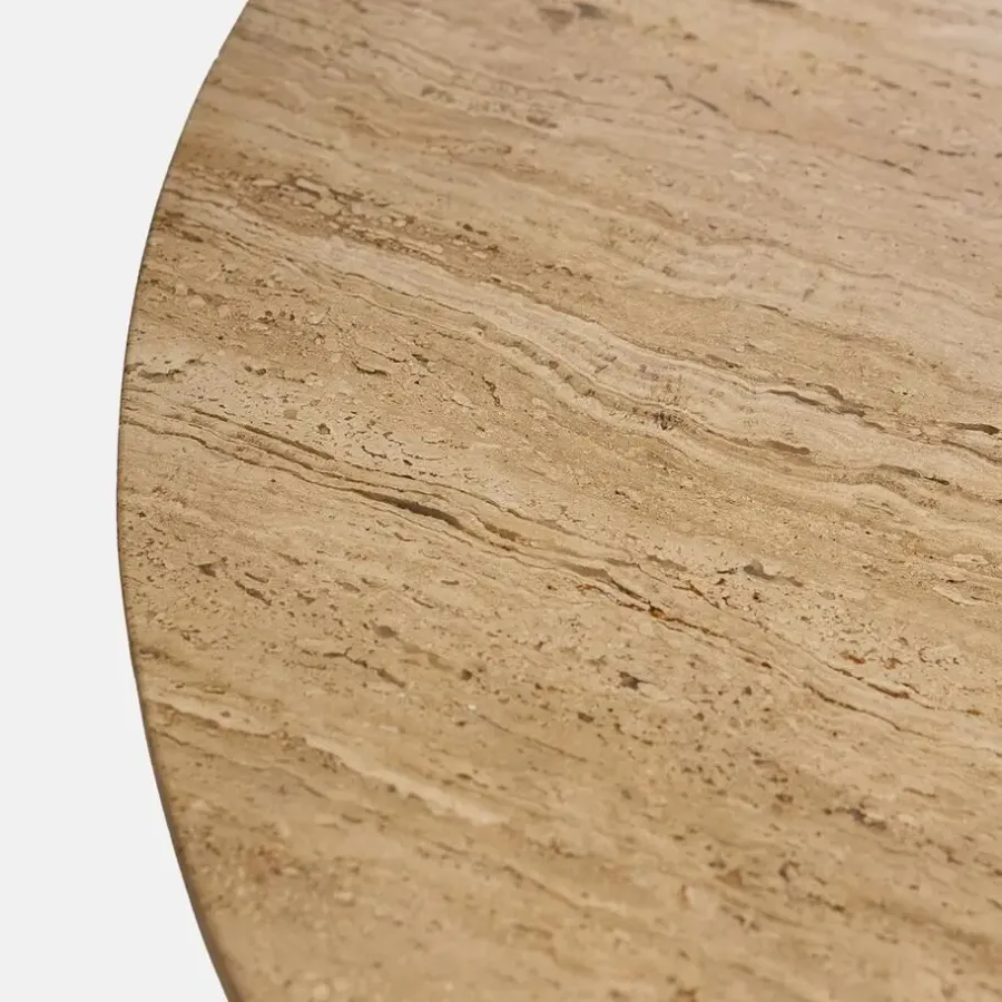 Ronde Eettafels-Giga Meubel Eettafel Travertin Ø150cm - Japandi Stijl - Tafel Lucio