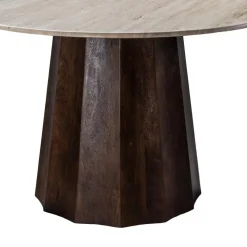 Ronde Eettafels-Giga Meubel Eettafel Travertin Ø150cm - Japandi Stijl - Tafel Lucio