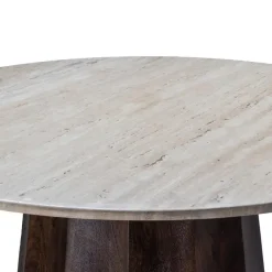 Ronde Eettafels-Giga Meubel Eettafel Travertin Ø150cm - Japandi Stijl - Tafel Lucio