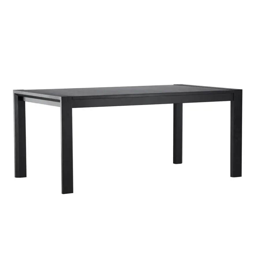 Fjôrd Eettafel Uitschuifbaar - Zwart Eikenhout - 170x95x75cm - Slider