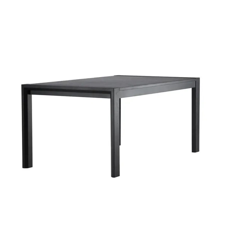 Fjôrd Eettafel Uitschuifbaar - Zwart Eikenhout - 170x95x75cm - Slider