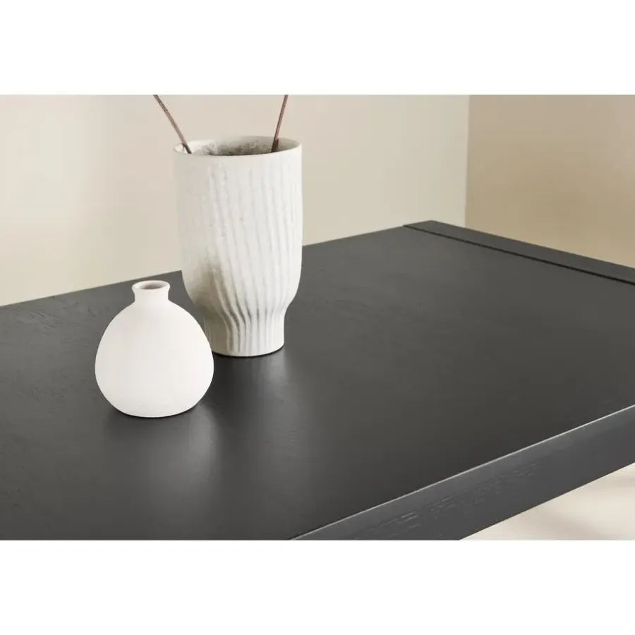 Fjôrd Eettafel Uitschuifbaar - Zwart Eikenhout - 170x95x75cm - Slider