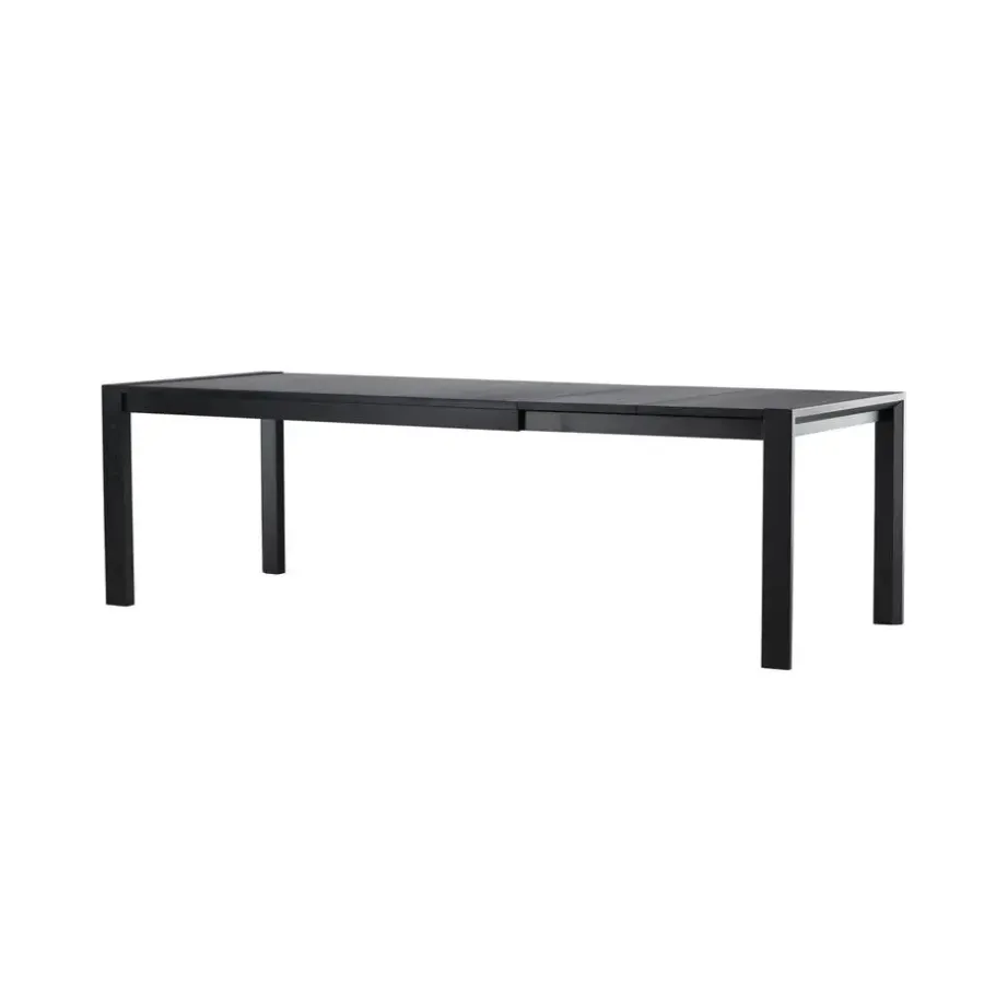 Fjôrd Eettafel Uitschuifbaar - Zwart Eikenhout - 170x95x75cm - Slider