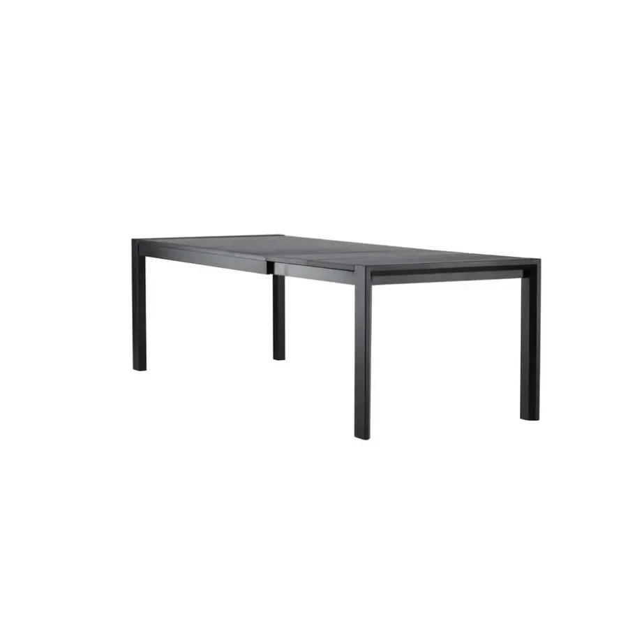 Fjôrd Eettafel Uitschuifbaar - Zwart Eikenhout - 170x95x75cm - Slider