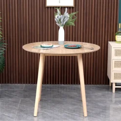Houten Eettafels|Ronde Eettafels-Nordlys Eettafel voor 4 personen van massief grenen D90