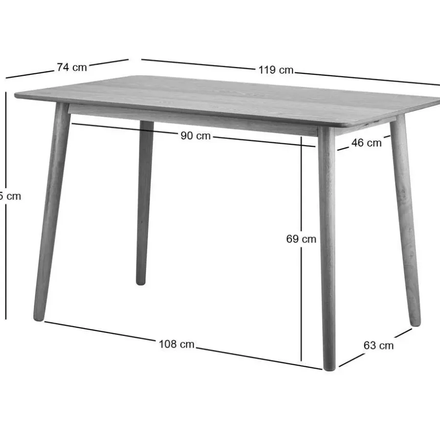 Nordlys Eettafel voor 4 personen van massief grenenhout L120