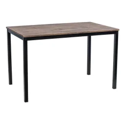 Rechthoekige Eettafels-Nordlys Eettafel voor 4 personen van metaal en grijs hout L120