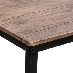 Rechthoekige Eettafels-Nordlys Eettafel voor 4 personen van metaal en grijs hout L120
