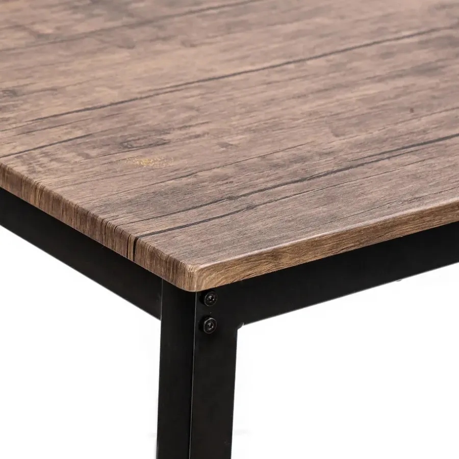 Rechthoekige Eettafels-Nordlys Eettafel voor 4 personen van metaal en grijs hout L120