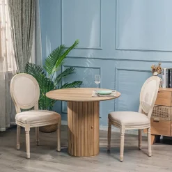 Houten Eettafels|Ronde Eettafels-Nordlys Eettafel voor 4 personen van massief grenen D90