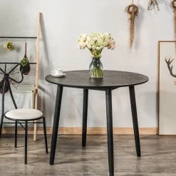 Houten Eettafels|Ronde Eettafels-Nordlys Eettafel voor 4 personen van massief grenen D90