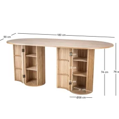 Houten Eettafels-Nordlys Eettafel voor 6 personen van massief grenen D120