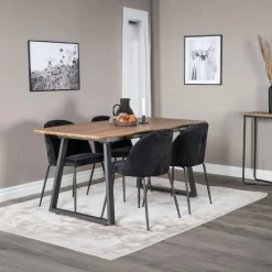 Industriële Eettafels-Fjôrd Eettafel Walnoot Hout Uitschuifbaar - 160x85x75cm - Inca