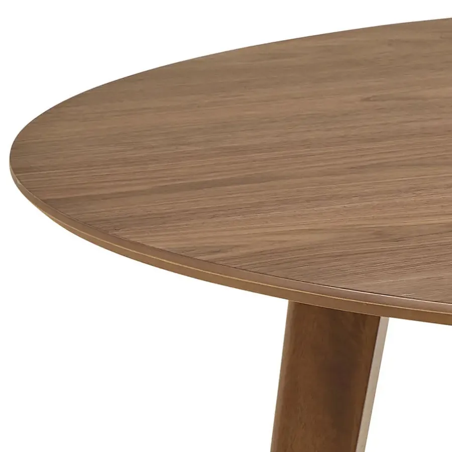 Ronde Eettafels-Giga Living Eettafel Walnoot Rond - 140x140x76cm - Levi