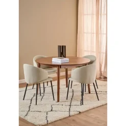 Ronde Eettafels-Giga Living Eettafel Walnoot Uitschuifbaar - 154x115x75 cm - Gradje
