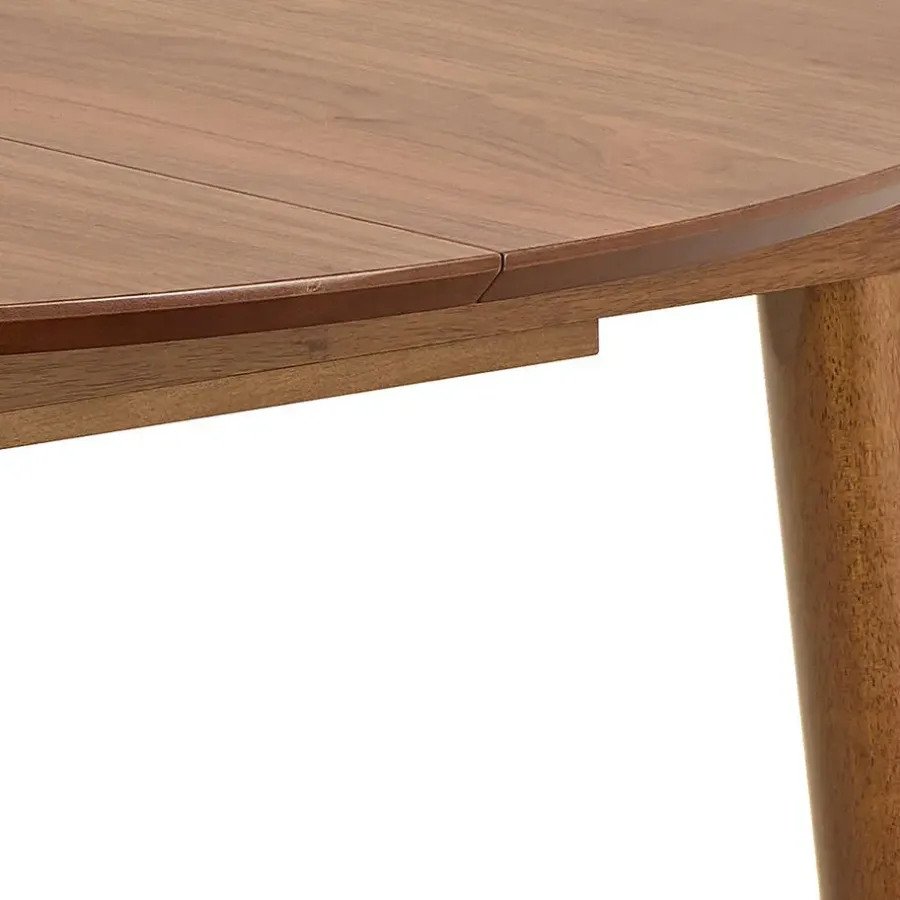 Ronde Eettafels-Giga Living Eettafel Walnoot Uitschuifbaar - 154x115x75 cm - Gradje